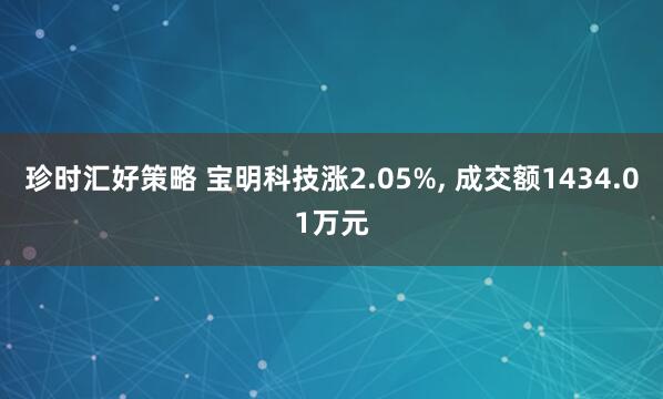 珍时汇好策略 宝明科技涨2.05%, 成交额1434.01万元